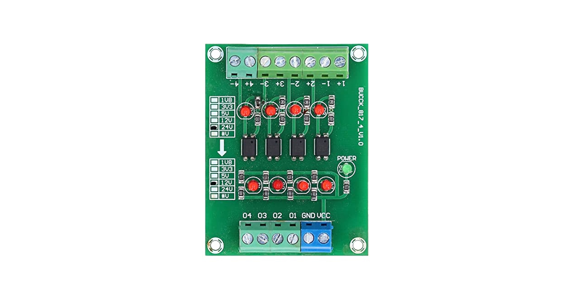 Amazon.co.jp: XTevu フォトカプラ絶縁ボード、24V ～ 5V PLC